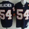 Chicago Bears #54 Brian Urlacher Blue Throwback With Bear Patch Jersey