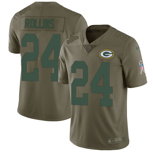 Nike Green Bay Packers #24 Quinten Rollins Olive Men’s Stitched NFL Limited 2017 Salute To Service Jersey