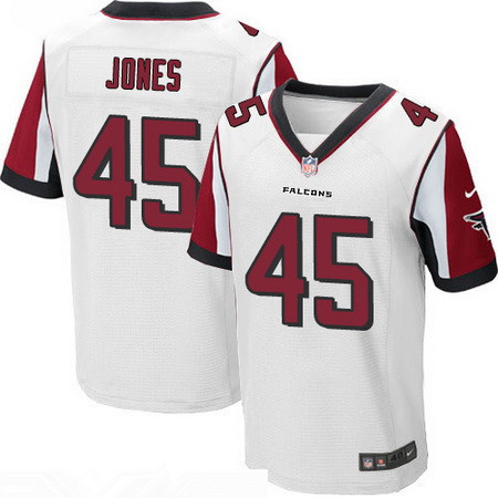 Men’s Atlanta Falcons #45 Deion Jones White Road Stitched NFL Nike Elite Jersey