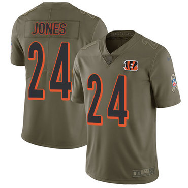 Nike Cincinnati Bengals #24 Adam Jones Olive Men’s Stitched NFL Limited 2017 Salute To Service Jersey