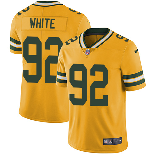 Nike Green Bay Packers #92 Reggie White Yellow Men’s Stitched NFL Limited Rush Jersey