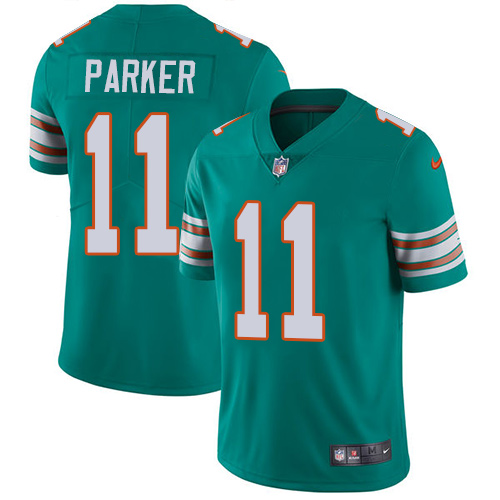 Nike Miami Dolphins #11 DeVante Parker Aqua Green Alternate Men’s Stitched NFL Vapor Untouchable Limited Jersey