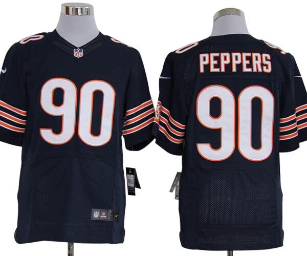 Size 60 4XL-Julius Peppers Chicago Bears #90 Blue Stitched Nike Elite NFL Jerseys