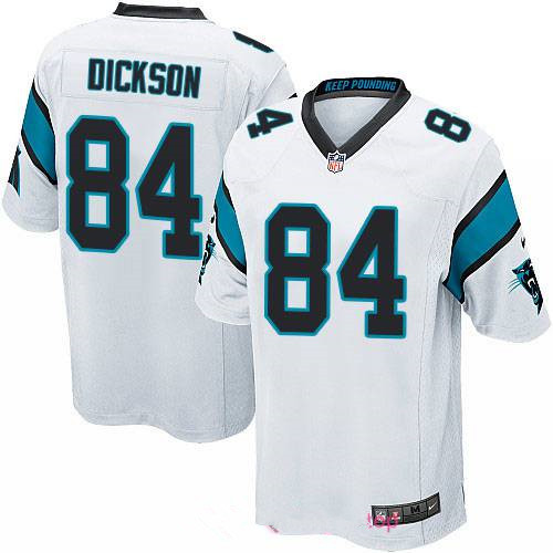 Men’s Carolina Panthers #84 Ed Dickson White Road Stitched NFL Nike Game Jersey
