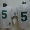 Green Bay Packers #5 Paul Hornung White Long-Sleeved Throwback Jersey