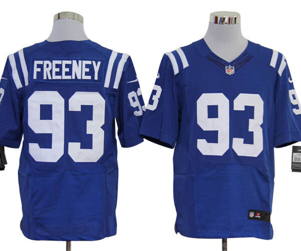 Size 60 4XL-Dwight Freeney Indianapolis Colts #93 Blue Stitched Nike Elite NFL Jerseys