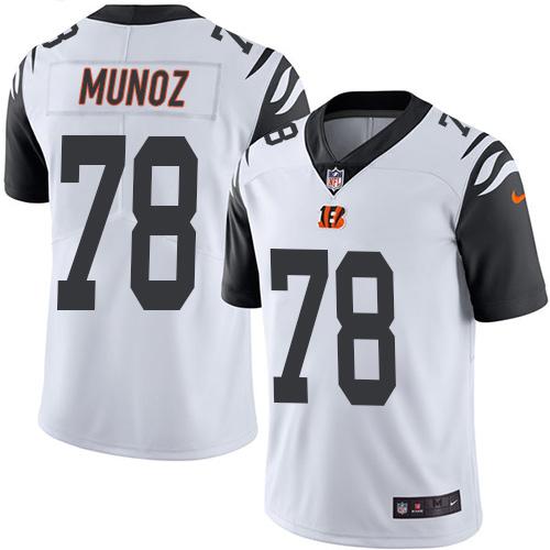 Nike Bengals #78 Anthony Munoz White Men’s Stitched NFL Limited Rush Jersey