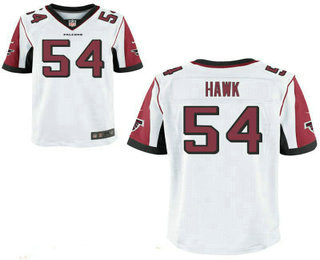 Men’s Atlanta Falcons #54 A. J. Hawk White Road Stitched NFL Nike Elite Jersey