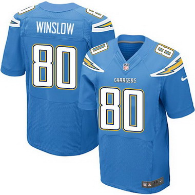 Men’s San Diego Chargers #80 Kellen Winslow Light Blue Alternate NFL Nike Elite Jersey