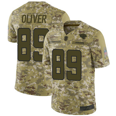 Jaguars #89 Josh Oliver Camo Men’s Stitched Football Limited 2018 Salute To Service Jersey