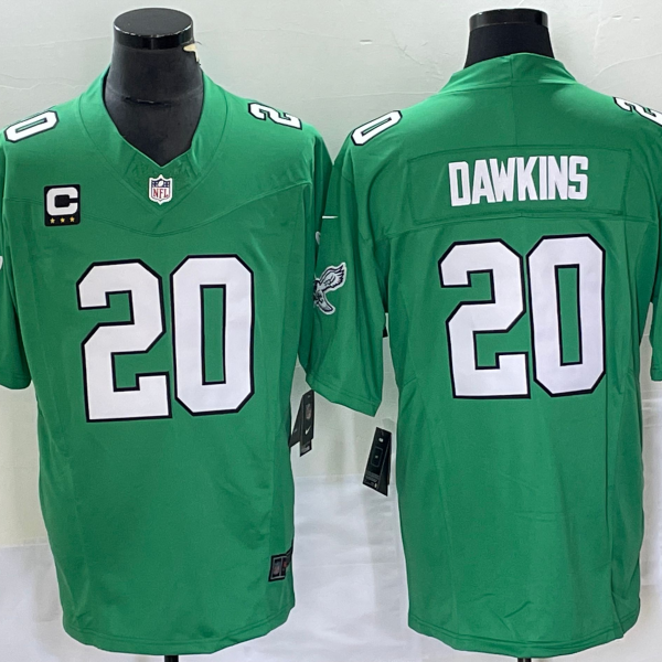 Men’s Philadelphia Eagles #20 Brian Dawkins Green 2023 F.U.S.E. Vapor Untouchable With C Patch Stitched Football Jersey