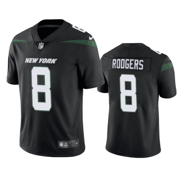 Men’s New York Jets #8 Aaron Rodgers Black Vapor Untouchable Limited Stitched Jersey