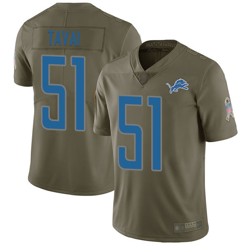 Lions #51 Jahlani Tavai Olive Men’s Stitched Football Limited 2017 Salute To Service Jersey
