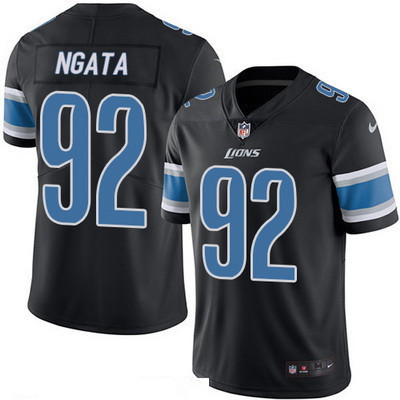 Men’s Detroit Lions #92 Haloti Ngata Black 2016 Color Rush Stitched NFL Nike Limited Jersey