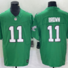 Men’s Philadelphia Eagles #11 AJ Brown Green 2023 FUSE Vapor Limited Throwback Stitched Jersey