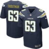 Men’s San Diego Chargers #63 Johnnie Troutman Navy Blue Team Color NFL Nike Elite Jersey