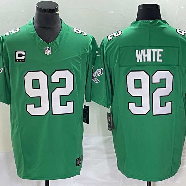 Men’s Philadelphia Eagles #92 Reggie White Green 2023 F.U.S.E. Vapor Untouchable With C Patch Stitched Football Jersey