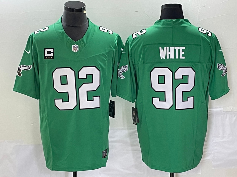 Men’s Philadelphia Eagles #92 Reggie White Green 2023 F.U.S.E. Vapor Untouchable With C Patch Stitched Football Jersey