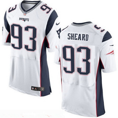Men’s New England Patriots #93 Jabaal Sheard NEW White Road Stitched NFL Nike Elite Jersey