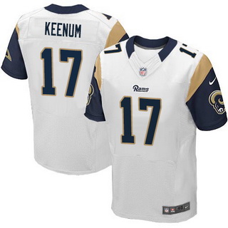 Men’s St. Louis Rams #17 Case Keenum White Road NFL Nike Elite Jersey