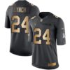 Nike Raiders #24 Marshawn Lynch Black Men’s Stitched NFL Limited Gold Salute To Service Jersey