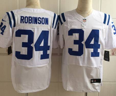 Men’s Indianapolis Colts #34 Josh Robinson Nike White Elite Jersey