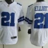 Men’s Dallas Cowboys #21 Ezekiel Elliott White Road NFL Nike Elite Jersey
