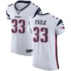 Men’s Nike New England Patriots #33 Kevin Faulk White Stitched NFL Vapor Untouchable Elite Jersey