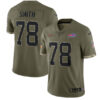 Men’s Buffalo Bills #78 Bruce Smith 2022 Olive Salute To Service Limited Stitched Jersey