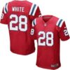 Men’s New England Patriots #28 James White Red Alternate NFL Nike Elite Jersey