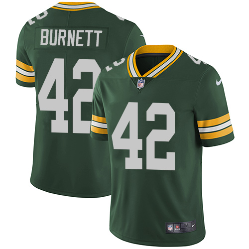Nike Green Bay Packers #42 Morgan Burnett Green Team Color Men’s Stitched NFL Vapor Untouchable Limited Jersey