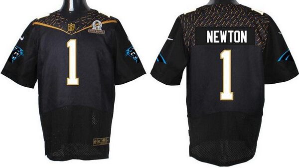 Men’s Carolina Panthers #1 Cam Newton Black 2016 Pro Bowl Nike Elite Jersey