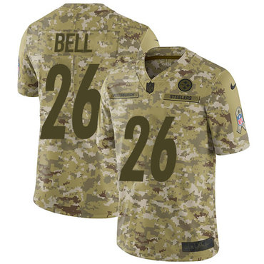 Nike Steelers #26 Le’Veon Bell Camo Men’s Stitched NFL Limited 2018 Salute To Service Jersey