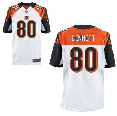 Men’s Cincinnati Bengals #80 Michael Bennett White Road NFL Nike Elite Jersey