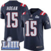 Men’s New England Patriots #15 Chris Hogan Navy Blue Nike NFL Rush Vapor Untouchable Super Bowl LIII Bound Limited Jersey