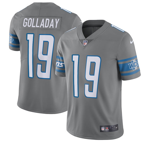 Nike Detroit Lions #19 Kenny Golladay Gray Men’s Stitched NFL Vapor Untouchable Limited Jersey