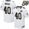 Men’s New Orleans Saints #40 Delvin Breaux White 50th Season Patch Stitched NFL Nike Elite Jersey