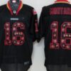 Nike San Francisco 49ers #16 Joe Montana Lights Out Black Ornamented Elite Jersey