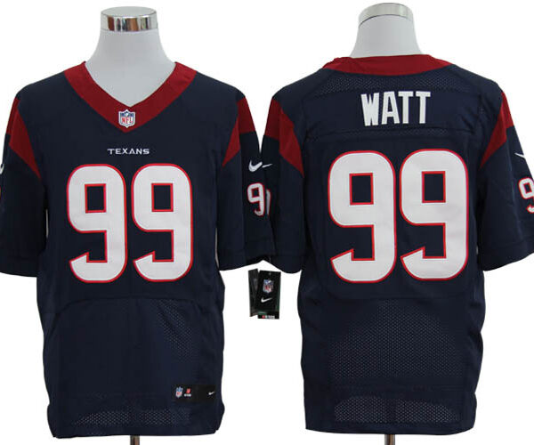 Size 60 4XL-J.J. Watt Houston Texans #99 Blue Stitched Nike Elite NFL Jerseys