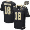 Men’s New Orleans Saints #18 Garrett Grayson Black 50th Season Patch Stitched NFL Nike Elite Jersey