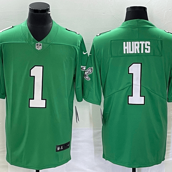 Men’s Philadelphia Eagles #1 Jalen Hurts Limited Green 2023 Vapor Jersey