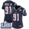 #91 Limited Deatrich Wise Jr Navy Blue Nike NFL Home Women’s Jersey New England Patriots Vapor Untouchable Super Bowl LIII Bound