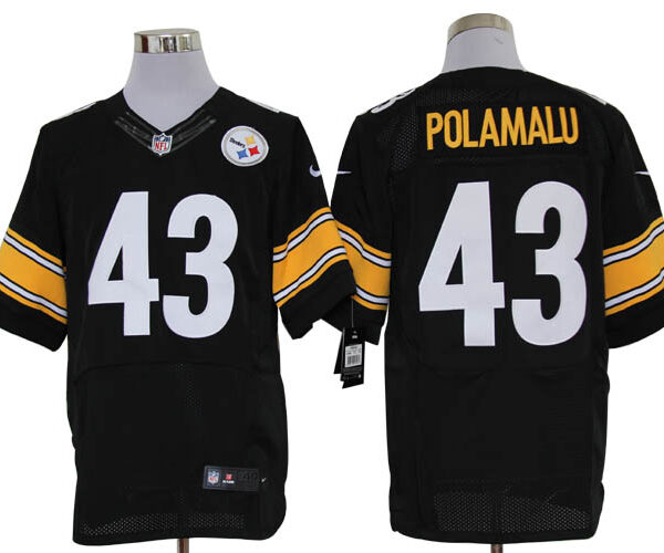Size 60 4XL-Troy Polamalu Pittsburgh Steelers #43 Black Stitched Nike Elite NFL Jerseys