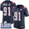 #91 Limited Deatrich Wise Jr Navy Blue Nike NFL Men’s Jersey New England Patriots Rush Vapor Untouchable Super Bowl LIII Bound