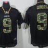 Nike New Orleans Saints #9 Drew Brees Black With Camo Elite Jersey