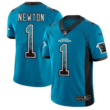 Nike Carolina Panthers #1 Cam Newton Blue Alternate Men’s Stitched NFL Limited Rush Drift Fashion Jersey