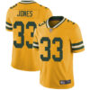 Men’s Green Bay Packers #33 Aaron Jones Gold Limited Rush Vapor Untouchable Jersey