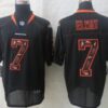 Nike Denver Broncos #7 John Elway Lights Out Black Ornamented Elite Jersey