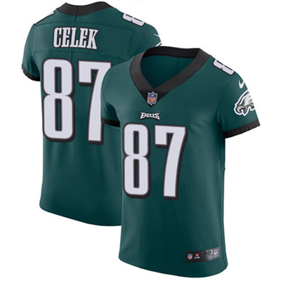 Men’s Nike Philadelphia Eagles #87 Brent Celek Midnight Green Team Color Stitched NFL Vapor Untouchable Elite Jersey