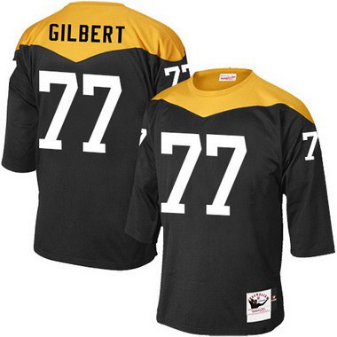 Men’s Pittsburgh Steelers #77 Marcus Gilbert Black 1967 Home Throwback NFL Jersey